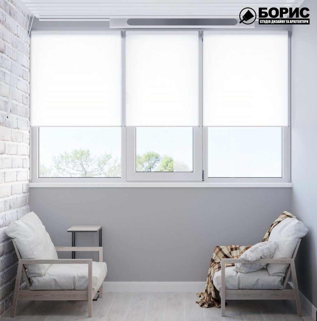 Дизайн интерьера квартиры ул. Юрия Паращука, балкон вид спереди