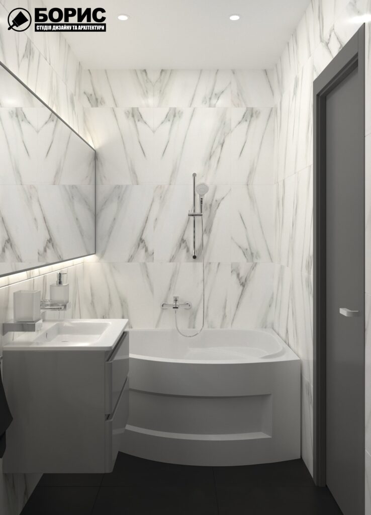 Дизайн-проект трехкомнатной квартиры по адресу: ул. Клочковская, 201-а, санузел вид справа