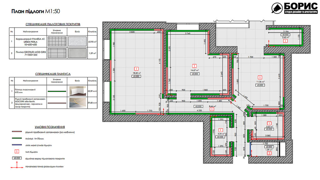 Дизайн-проект интерьера стоматологической клиники, план пола