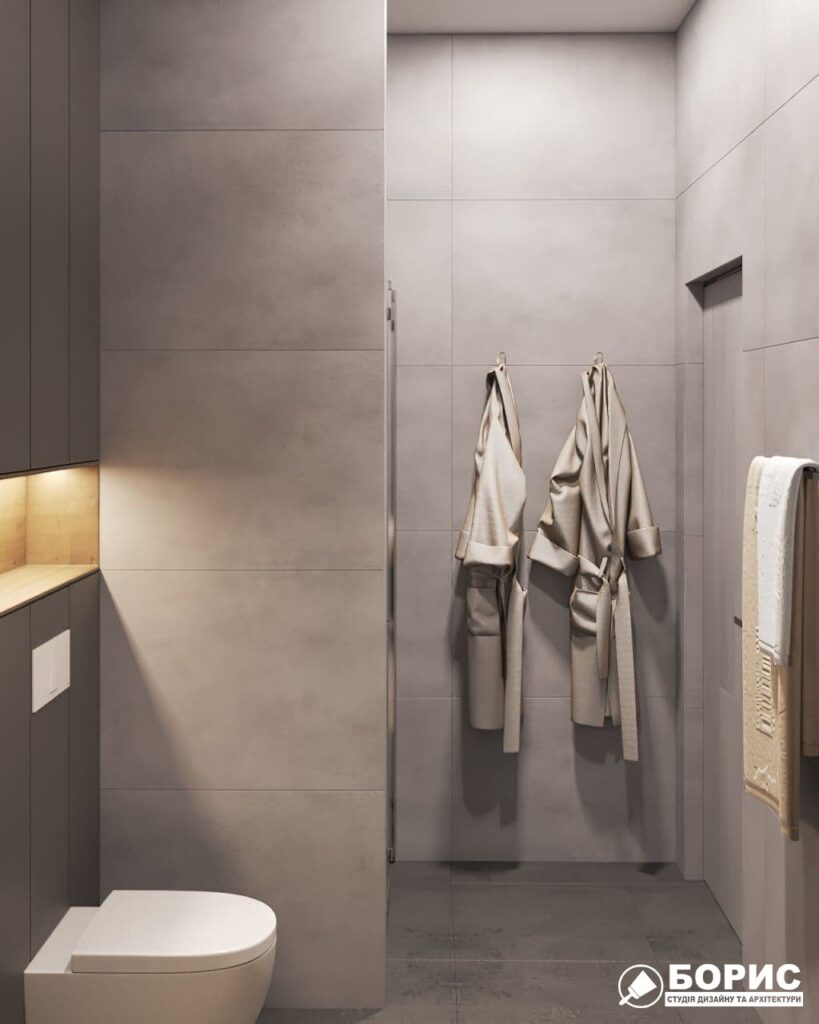 Дизайн-проект трикімнатної квартири ЖК "Віденський дім", санвузол №2 вид зліва