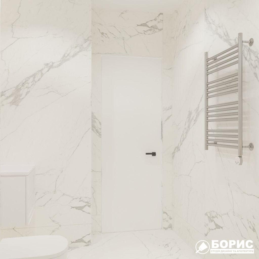 Дизайн-проект трикімнатної квартири ЖК "Віденський дім", санвузол №1 вид зліва