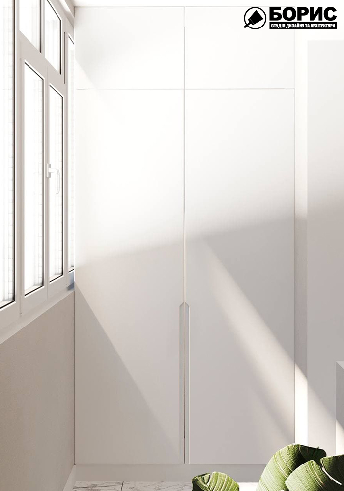 Дизайн-проект интерьера однокомнатной квартиры ЖК "Левада 2", лоджия вид на окно