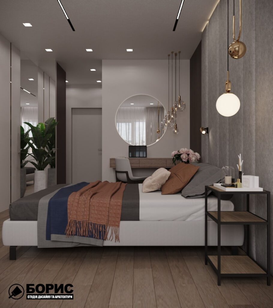 Дизайн-проект гостиницы "CITY LIFE", комната №2 вид слева