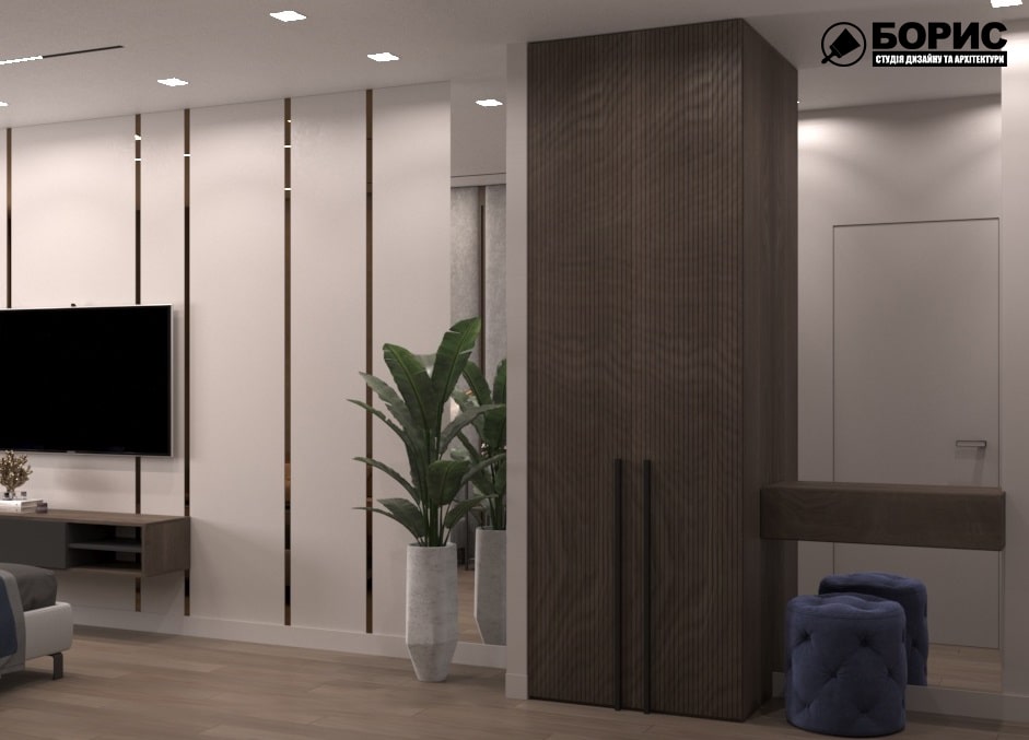 Дизайн-проект гостиницы "CITY LIFE", комната №2 вид сзади