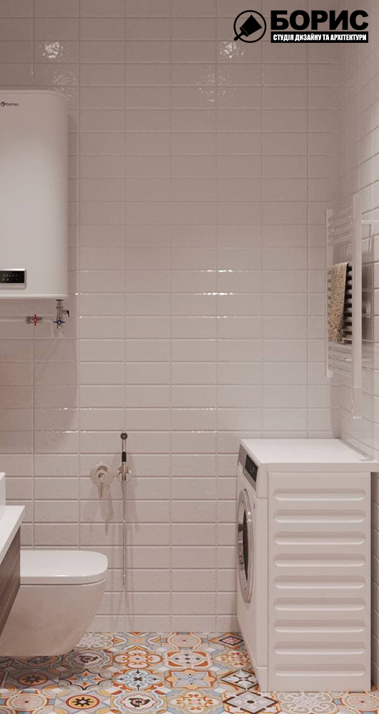 Дизайн-проект интерьера однокомнатной квартиры ЖК "Левада 2", санузел вид на тумбу