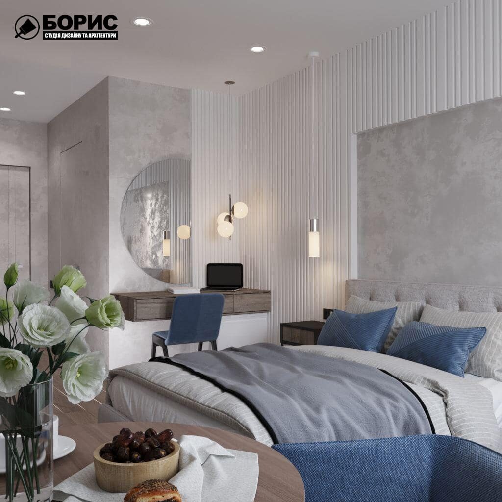 Дизайн-проект гостиницы "CITY LIFE", комната №3 вид сбоку