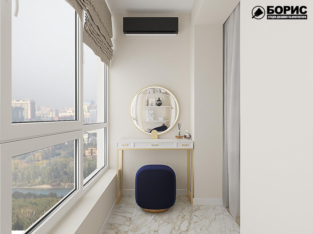 Дизайн-проект квартири ЖК "Німецький проект", лоджія вид справа