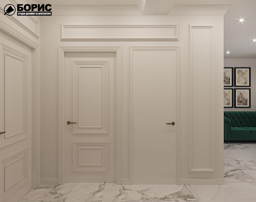 Дизайн-проект квартири ЖК "Німецький проект", передпокій вид збоку