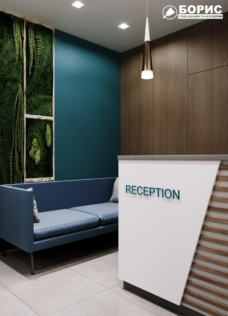 Дизайн-проект гостиницы "CITY LIFE", ресепшен вид сбоку
