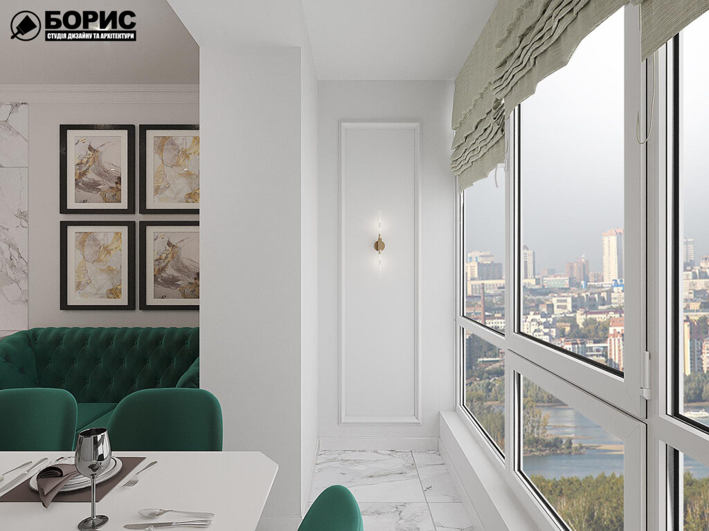 Дизайн-проект квартири ЖК "Німецький проект", кухня вид збоку