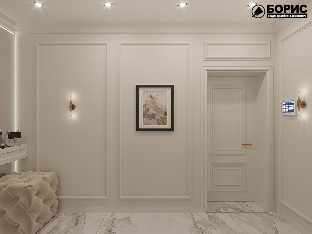 Дизайн-проект квартири ЖК "Німецький проект", передпокій вид ззаду