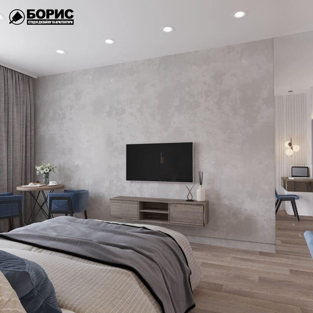 Дизайн-проект гостиницы "CITY LIFE", комната №3 вид сзади