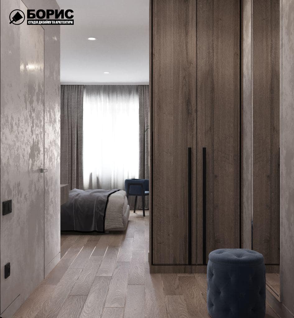 Дизайн-проект гостиницы "CITY LIFE", комната №3 вид с прихожей