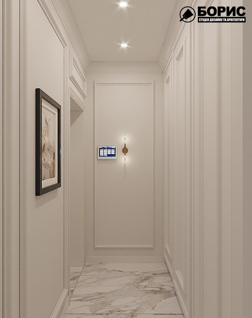 Дизайн-проект квартири ЖК "Німецький проект", коридор вид спереду