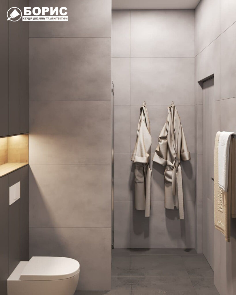 Дизайн-проект трехкомнатной квартиры ЖК "Венский дом", санузел №2 вид сзади