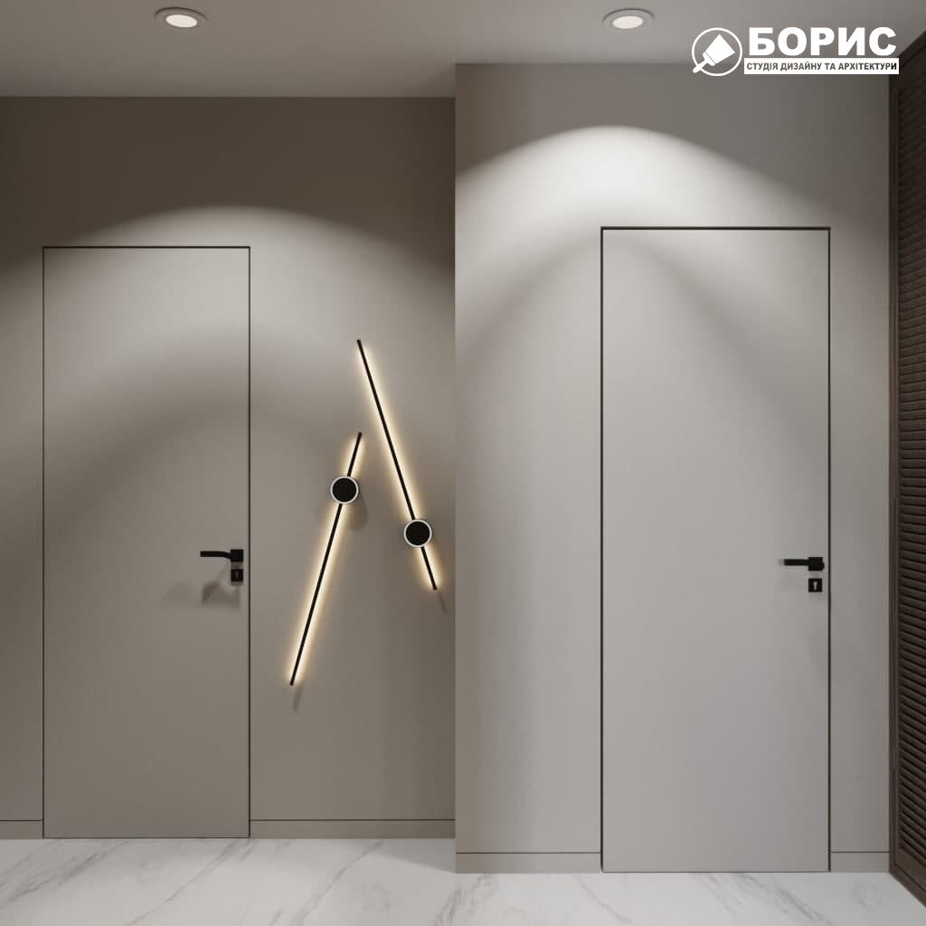 Дизайн-проект трехкомнатной квартиры ЖК "Венский дом", коридор №1 вид сбоку