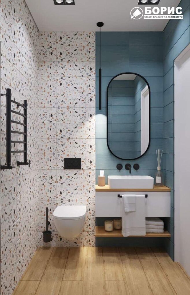 Дизайн-проект гостиницы "CITY LIFE", санузел №1 вид спереди