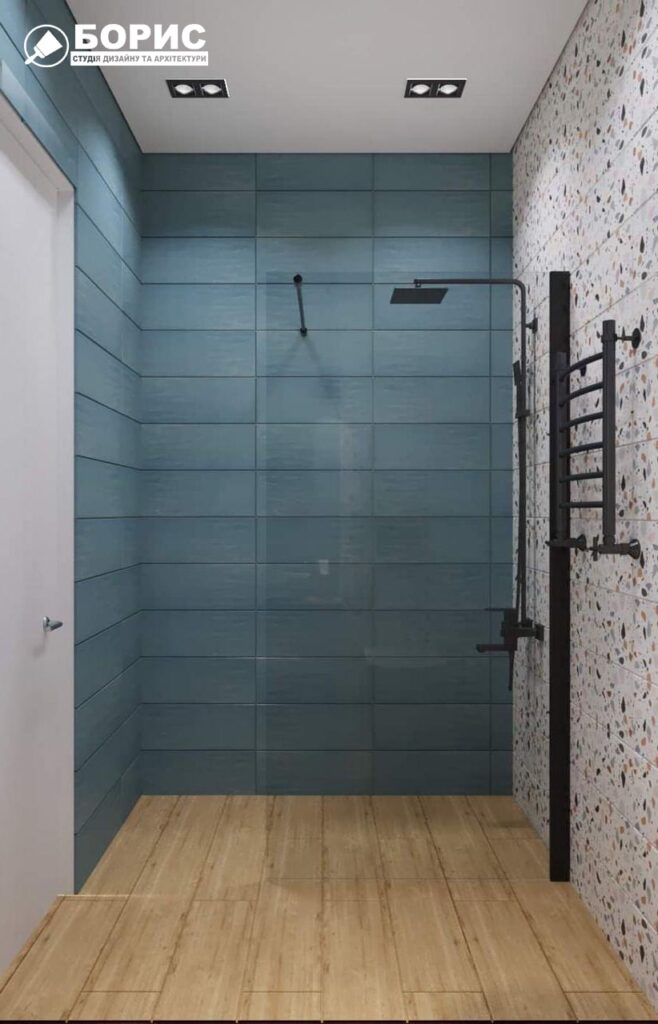 Дизайн-проект гостиницы "CITY LIFE", санузел №1 вид сбоку