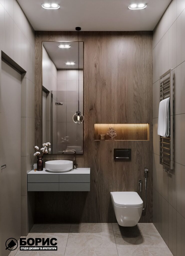 Дизайн-проект гостиницы "CITY LIFE", санузел №3 вид спереди