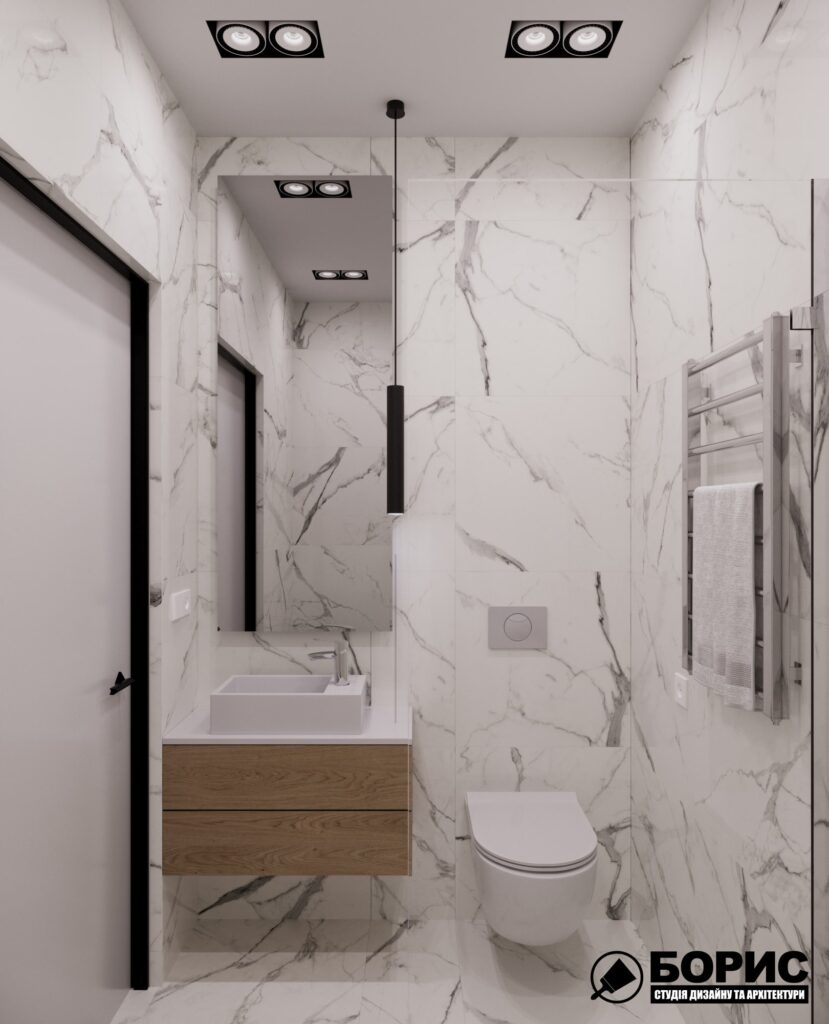 Дизайн-проект гостиницы "CITY LIFE", санузел №4 вид спереди