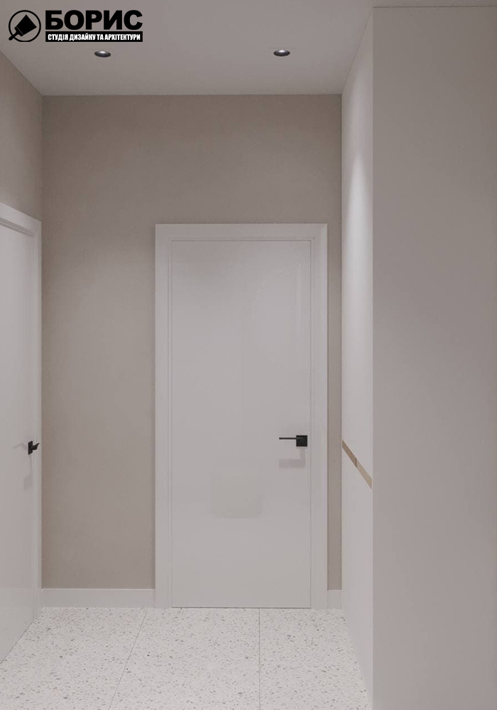 Дизайн-проект интерьера однокомнатной квартиры ЖК "Левада 2", прихожая вид на коридор