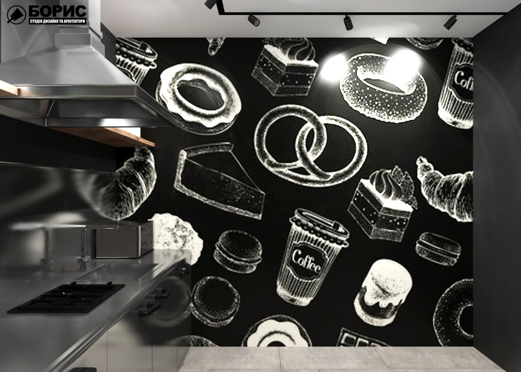 Дизайн-проект интерьера кафе кухня