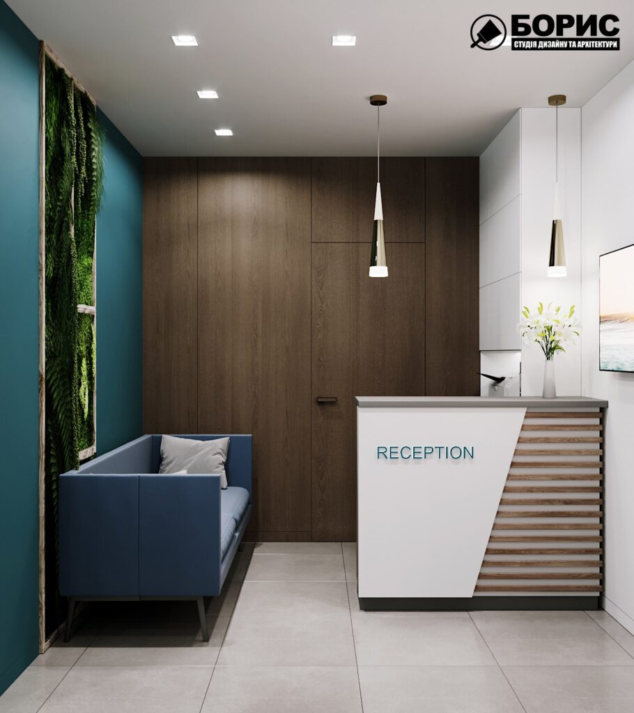 Дизайн-проект гостиницы "CITY LIFE", ресепшен вид спереди