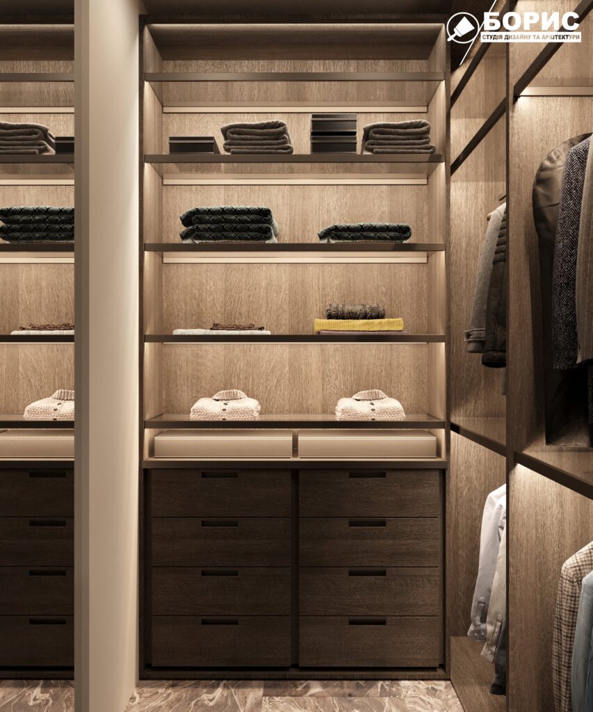 Дизайн-проект трёхкомнатной квартиры ЖК "Инфинити", гардеробная