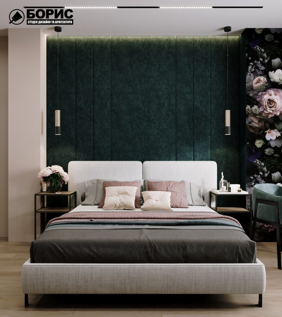 Дизайн-проект гостиницы "CITY LIFE", комната №1 вид спереди