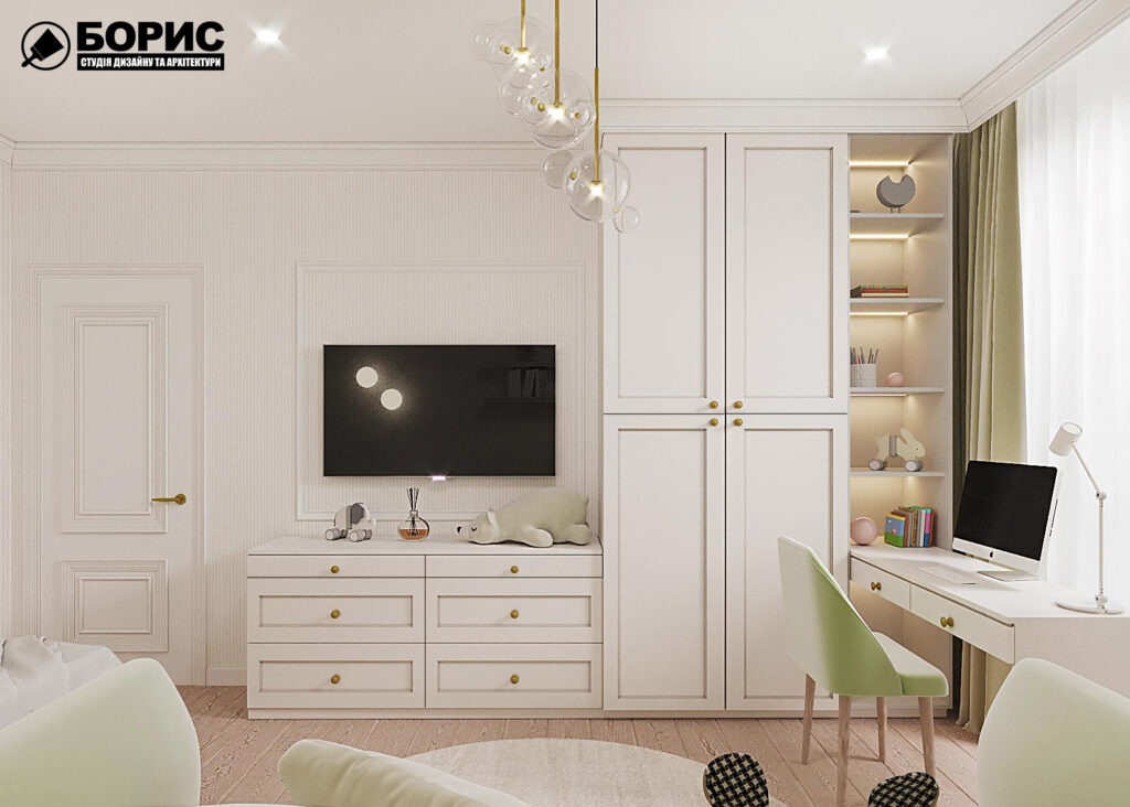 Дизайн-проект квартири ЖК "Німецький проект", дитяча кімната вид ззаду
