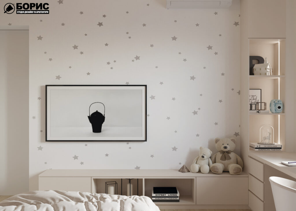 Дизайн-проект квартири по вул. Семінарській, дитяча вид з ліжка