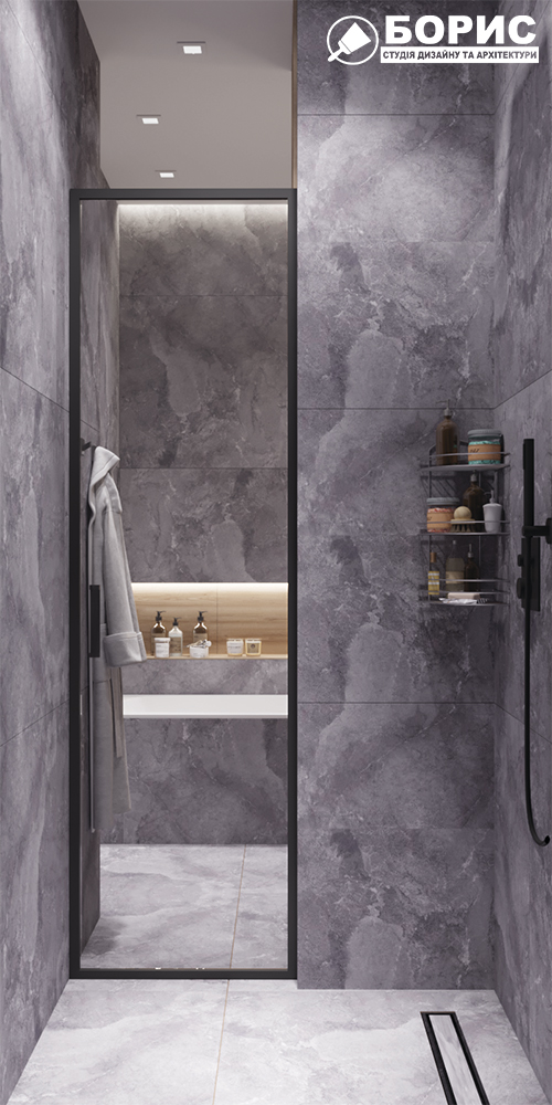 Дизайн-проект квартири по вул. Семінарській, ванна вид праворуч