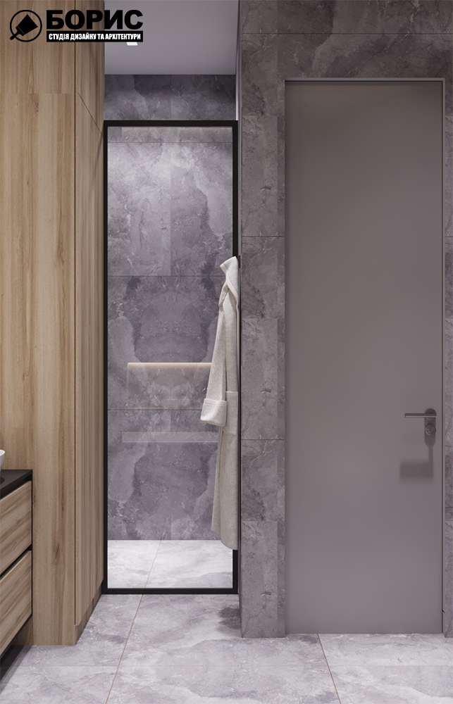 Дизайн-проект квартиры по ул. Семинарской, санузел вид на вход