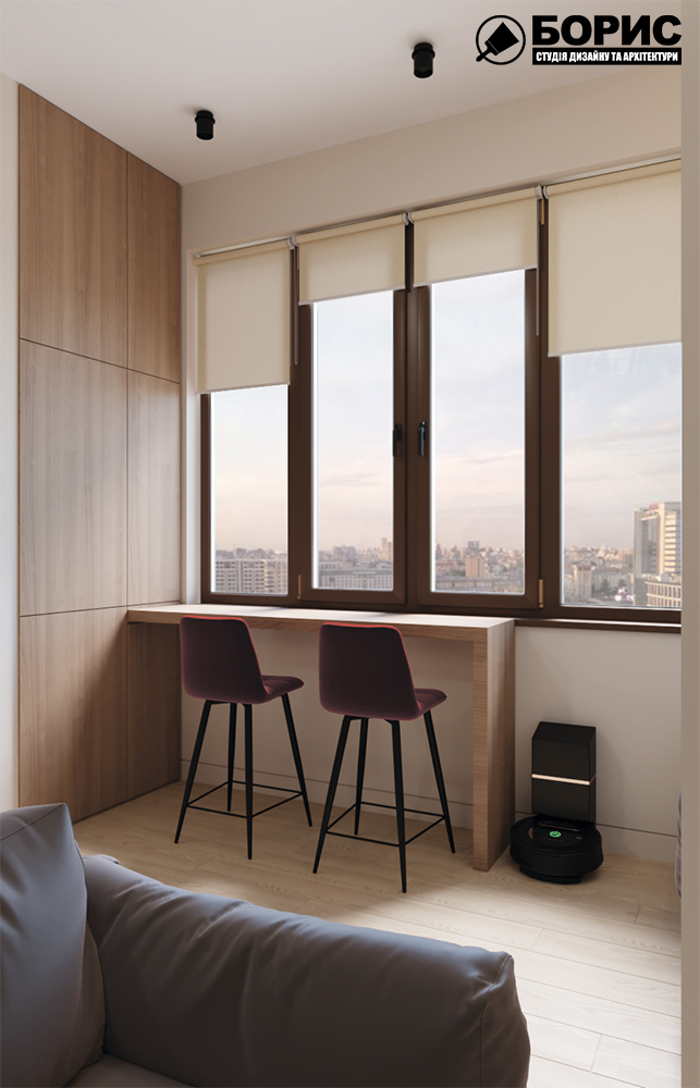 Дизайн-проект квартири по вул. Семінарській, балкон вид на вікно