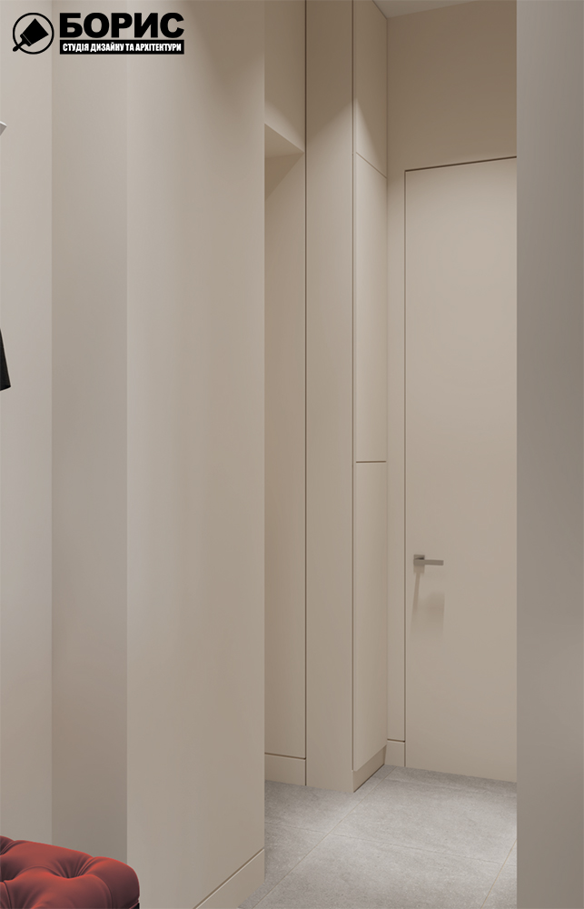 Дизайн-проект квартири по вул. Семінарській, коридор вид на двері