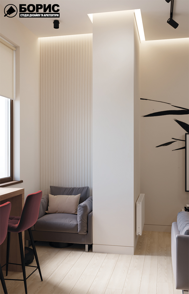 Дизайн-проект квартири по вул. Семінарській, балкон вид під кутом