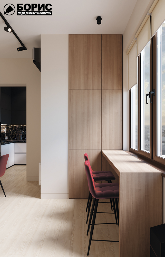 Дизайн-проект квартири по вул. Семінарській, балкон вид праворуч