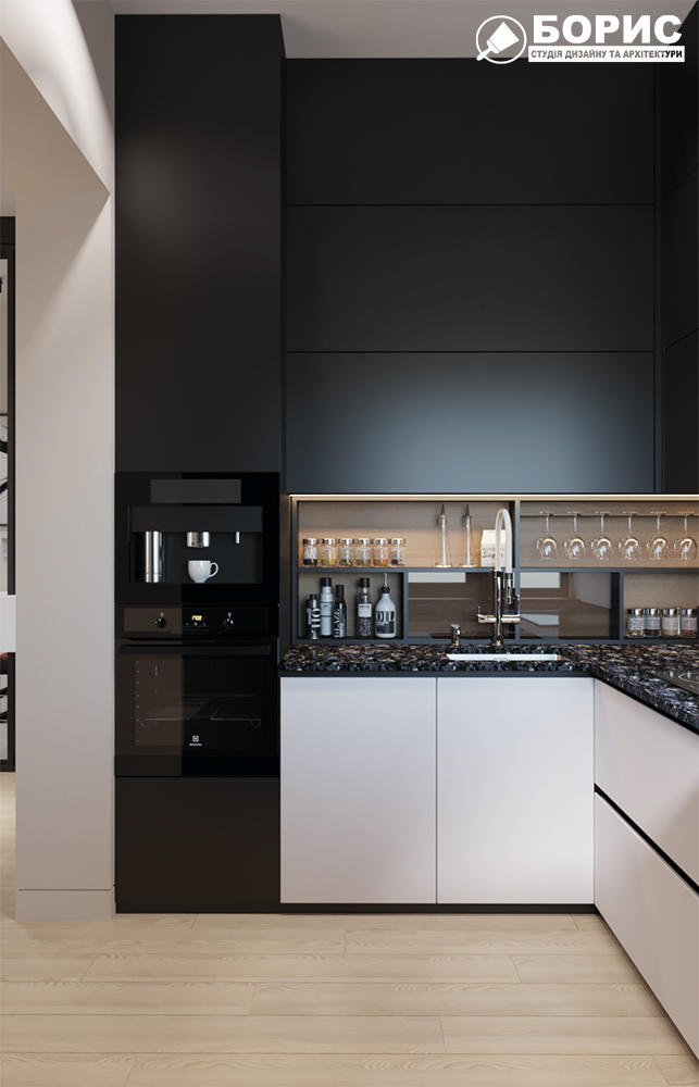 Дизайн-проект квартиры по ул. Семинарской, кухня вид на рабочую поверхность