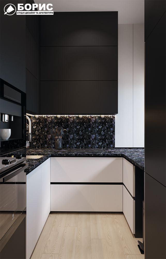 Дизайн-проект квартири по вул. Семінарській, кухня робочий відсік