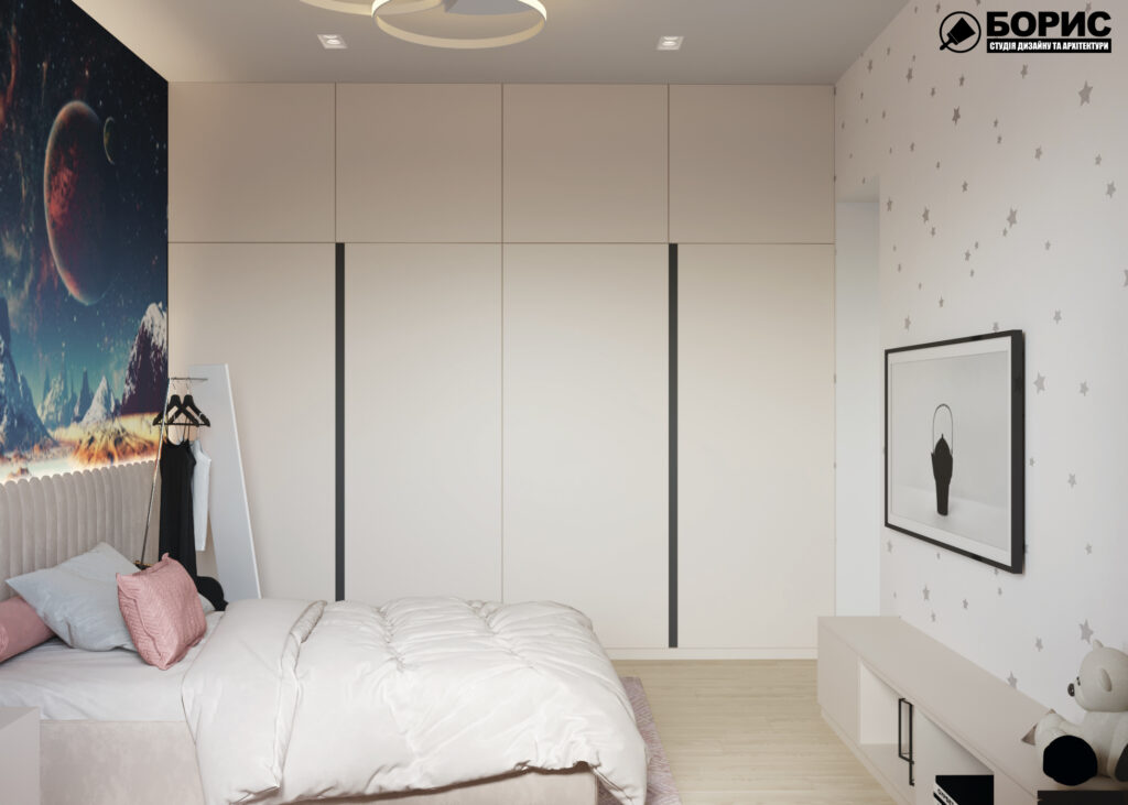 Дизайн-проект квартири по вул. Семінарській, дитяча вид з правої сторони