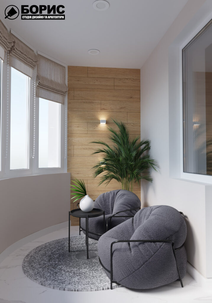 Дизайн интерьера квартиры ЖК «Инфинити», кабинет вид на кресла