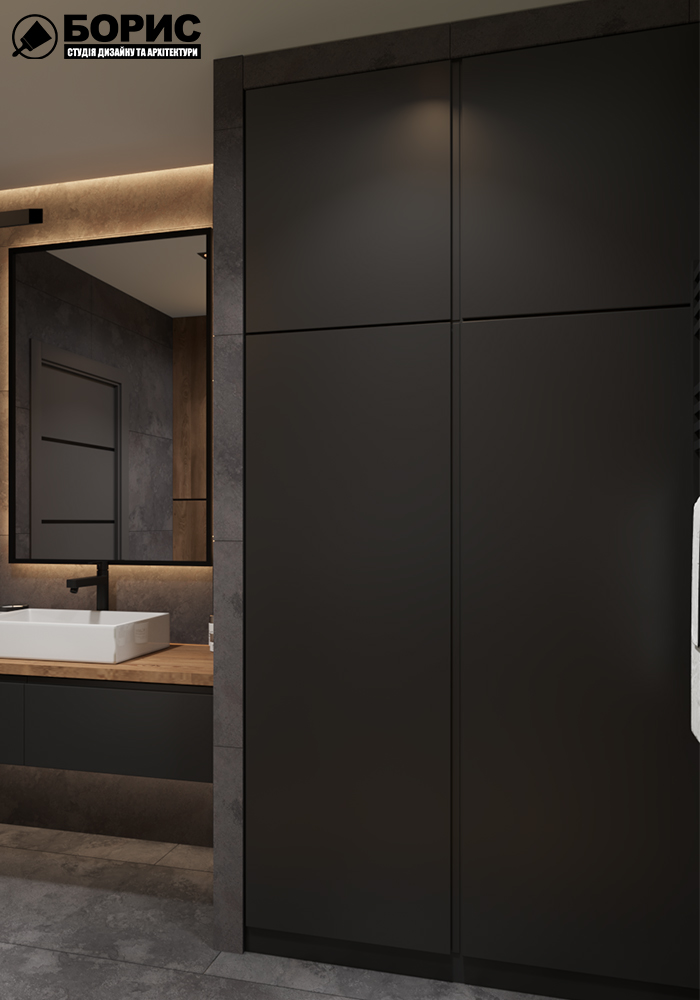 Дизайн-проект интерьера квартиры ЖК "Сказка", санузел вид под углом