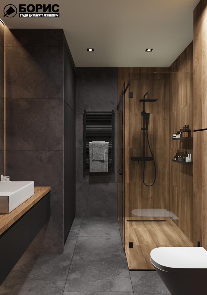Дизайн-проект интерьера квартиры ЖК "Сказка", санузел вид с левой стороны