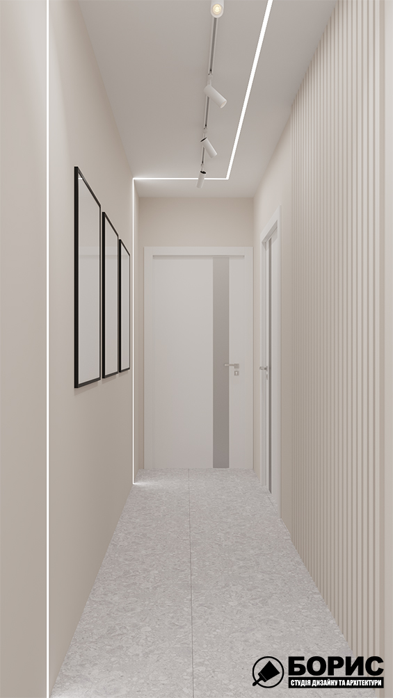 Дизайн-проект интерьера стоматологической клиники, коридор с картинами