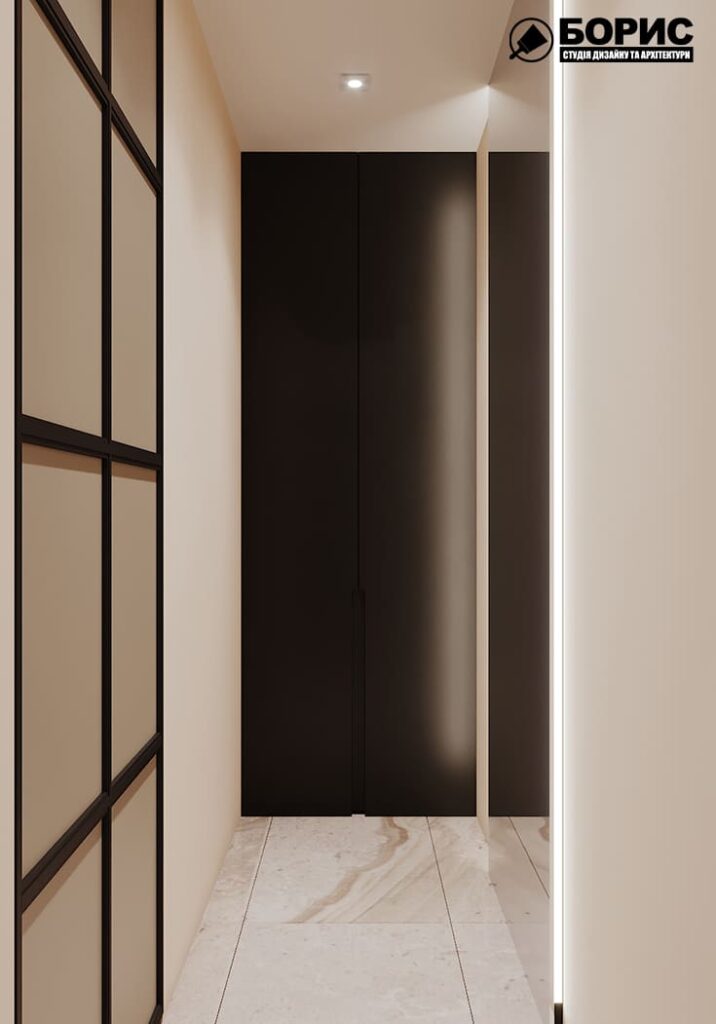 Дизайн-проект інтер'єру магазину сирів, коридор вид в цілому