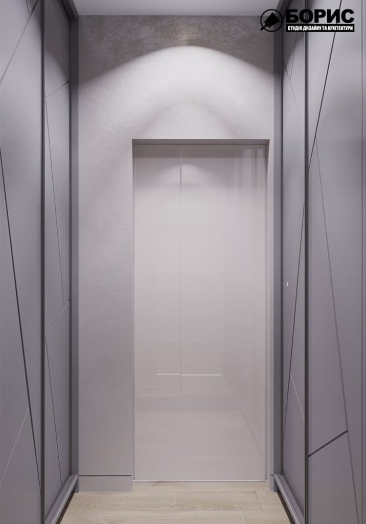 Дизайн-проект интерьера двухкомнатной квартиры ЖК «Журавли», гардероб дверь