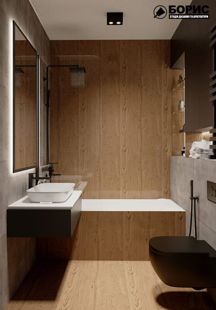 Дизайн-проект интерьера квартиры ЖК "Речной квартал", санузел вид на тумбу
