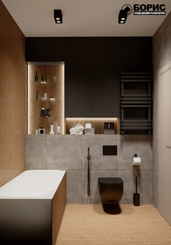 Дизайн-проект интерьера квартиры ЖК "Речной квартал", санузел вид в целом
