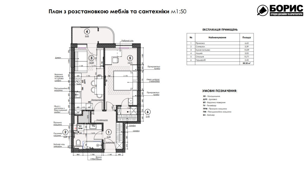 Дизайн интерьера однокомнатной квартиры ЖК «Черёмушки», планировка