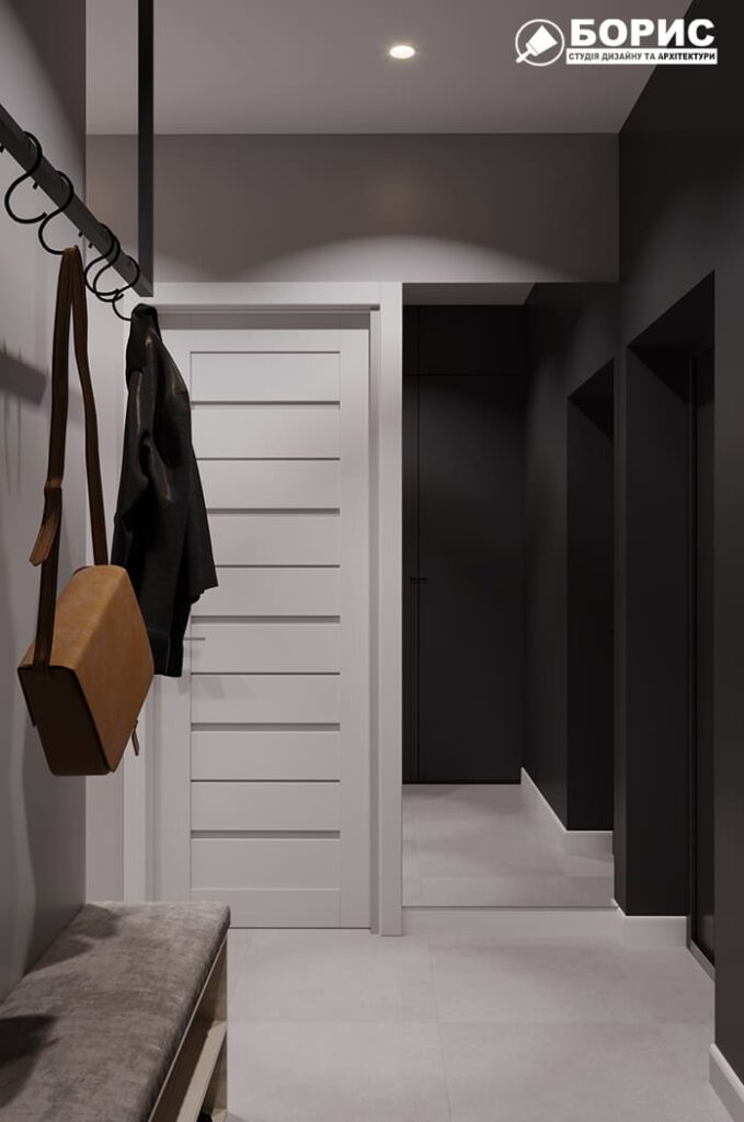 Дизайн-проект интерьера квартиры ЖК «Черёмушки», прихожая вешалка